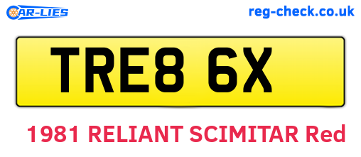 TRE86X are the vehicle registration plates.