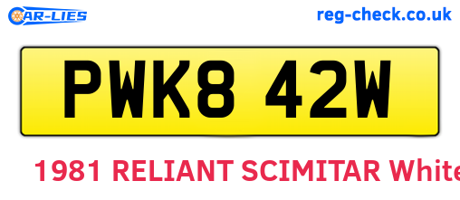 PWK842W are the vehicle registration plates.