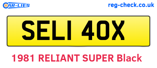 SEL140X are the vehicle registration plates.