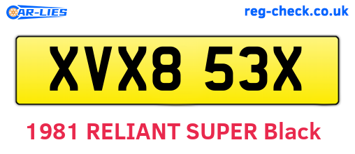 XVX853X are the vehicle registration plates.