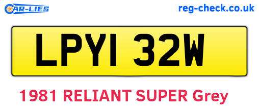 LPY132W are the vehicle registration plates.
