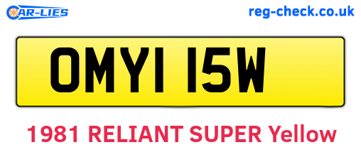 OMY115W are the vehicle registration plates.