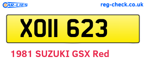 XOI1623 are the vehicle registration plates.
