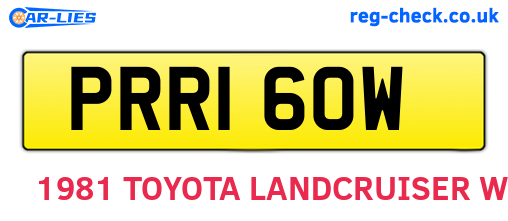 PRR160W are the vehicle registration plates.