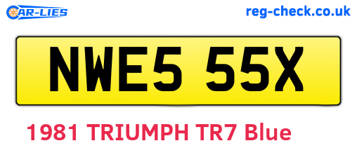 NWE555X are the vehicle registration plates.