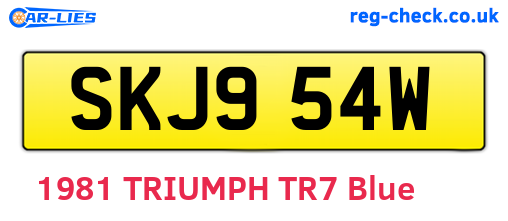 SKJ954W are the vehicle registration plates.