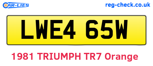 LWE465W are the vehicle registration plates.