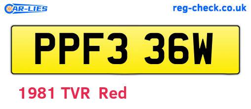 PPF336W are the vehicle registration plates.