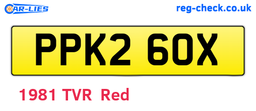 PPK260X are the vehicle registration plates.