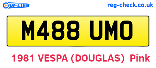 M488UMO are the vehicle registration plates.
