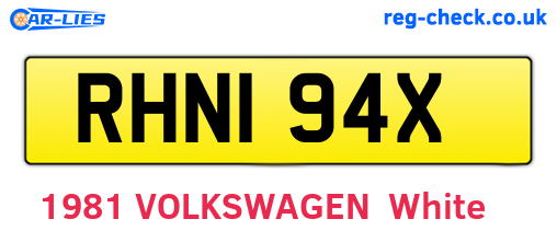 RHN194X are the vehicle registration plates.