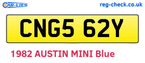 CNG562Y are the vehicle registration plates.