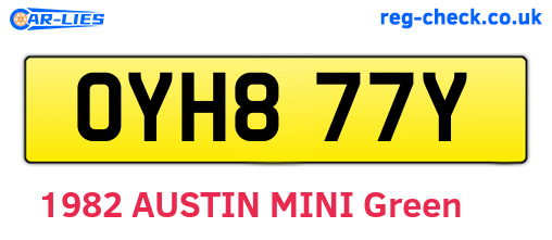 OYH877Y are the vehicle registration plates.