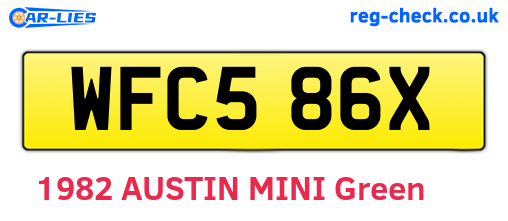 WFC586X are the vehicle registration plates.