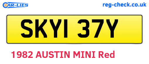SKY137Y are the vehicle registration plates.