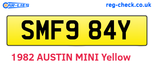 SMF984Y are the vehicle registration plates.