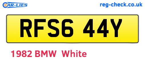RFS644Y are the vehicle registration plates.