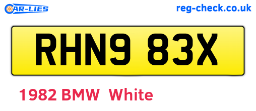 RHN983X are the vehicle registration plates.