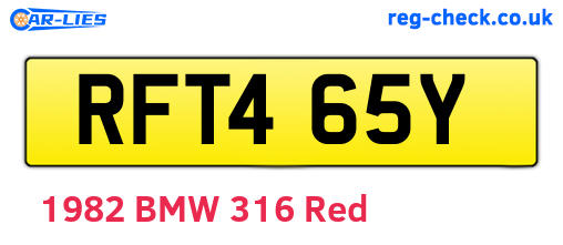 RFT465Y are the vehicle registration plates.