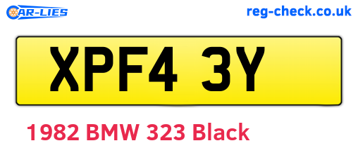 XPF43Y are the vehicle registration plates.