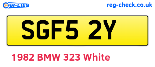 SGF52Y are the vehicle registration plates.
