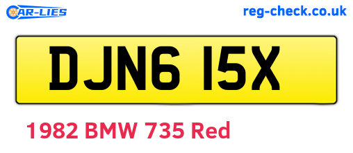 DJN615X are the vehicle registration plates.
