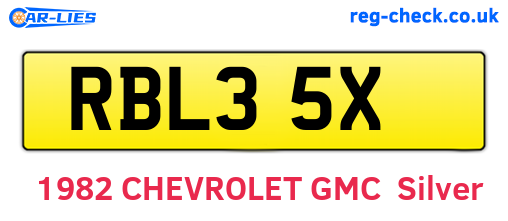 RBL35X are the vehicle registration plates.