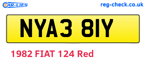 NYA381Y are the vehicle registration plates.