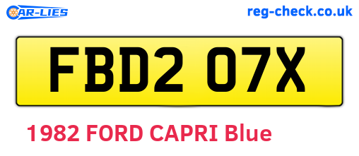 FBD207X are the vehicle registration plates.