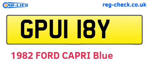 GPU118Y are the vehicle registration plates.