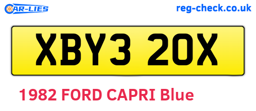 XBY320X are the vehicle registration plates.