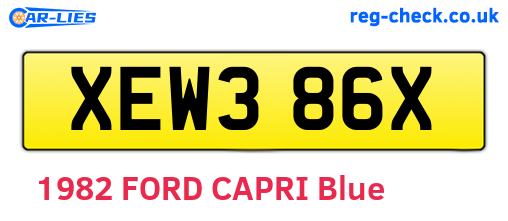 XEW386X are the vehicle registration plates.