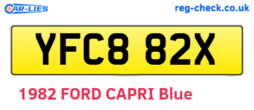 YFC882X are the vehicle registration plates.