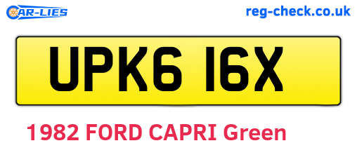 UPK616X are the vehicle registration plates.