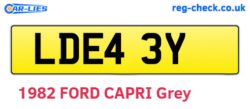 LDE43Y are the vehicle registration plates.