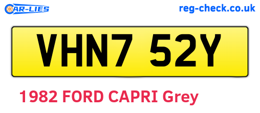 VHN752Y are the vehicle registration plates.