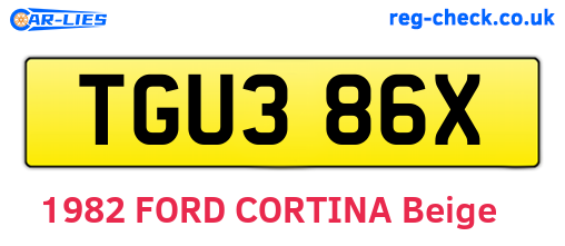 TGU386X are the vehicle registration plates.