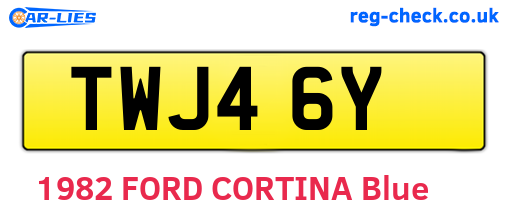 TWJ46Y are the vehicle registration plates.