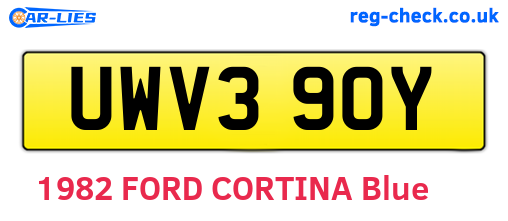 UWV390Y are the vehicle registration plates.