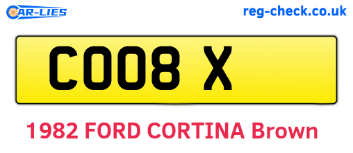 COO8X are the vehicle registration plates.