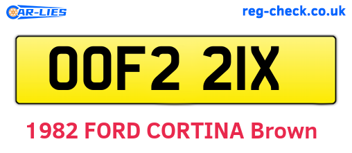 OOF221X are the vehicle registration plates.