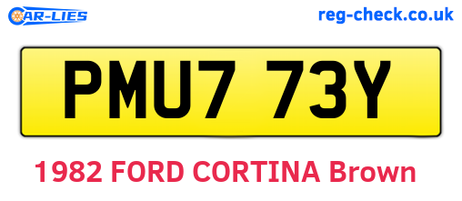 PMU773Y are the vehicle registration plates.