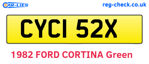 CYC152X are the vehicle registration plates.