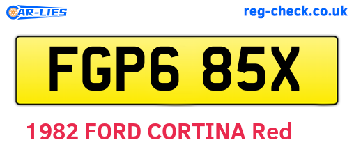 FGP685X are the vehicle registration plates.