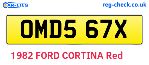 OMD567X are the vehicle registration plates.