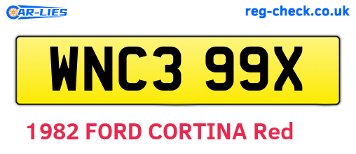 WNC399X are the vehicle registration plates.