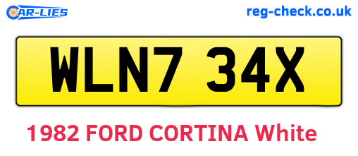 WLN734X are the vehicle registration plates.