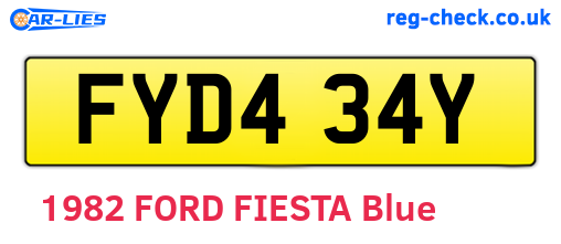FYD434Y are the vehicle registration plates.