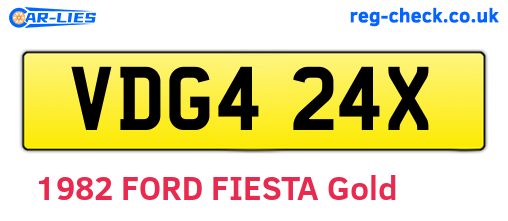 VDG424X are the vehicle registration plates.