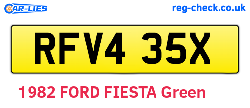 RFV435X are the vehicle registration plates.